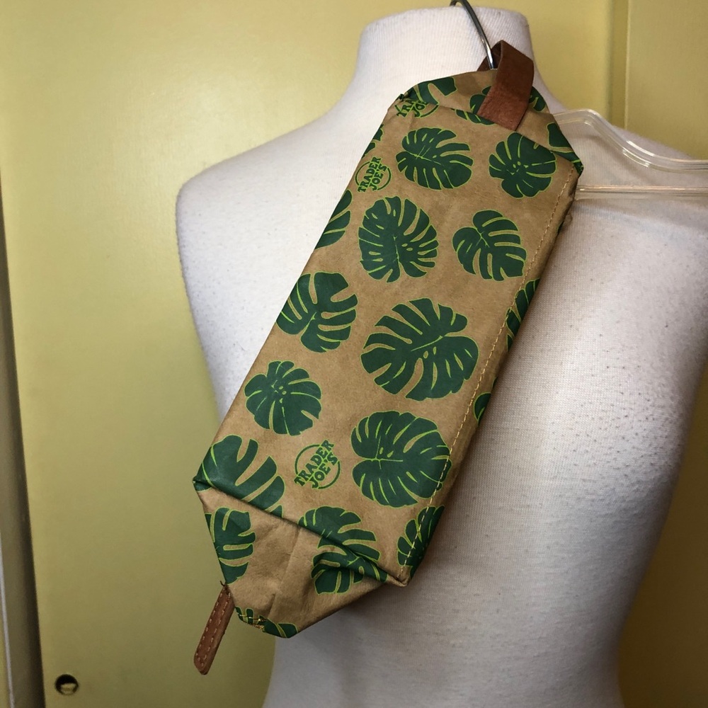 Trader Joe’s monstera leaf washable paper Dopp kit
